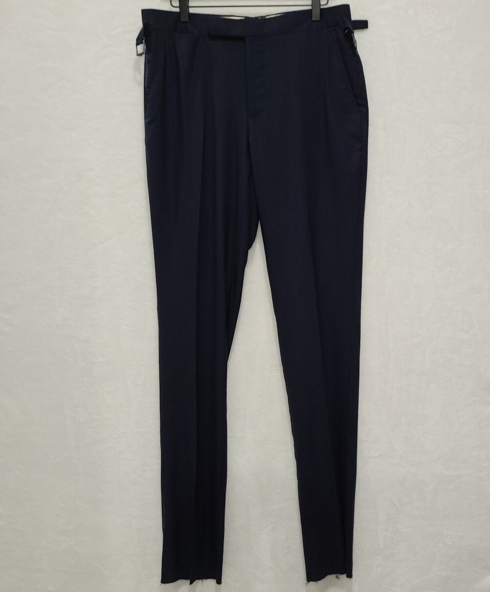 NWOT POLO Ralph Lauren Men Navy Wool Dress Pants Side Tabs Unhemmed 40R Portugal